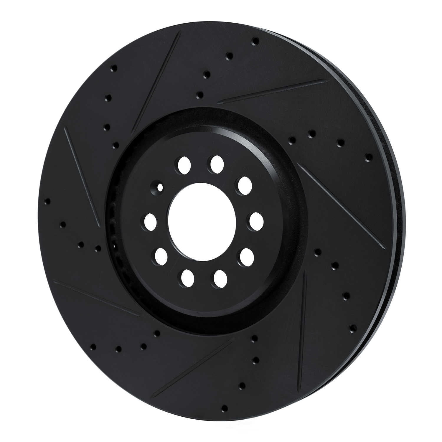 Dynamic Friction Company 633-74026D DFC Brake Rotor - Drilled And Slotted - Black