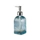 thumbnail image 1 of Dispensador de jabón de vidrio con rayas verticales, capacidad de 350 ml, para jabón de manos, champú, gel de ducha, bomba de presión, contenedor rellenable, para baño y cocina., 1 of 6