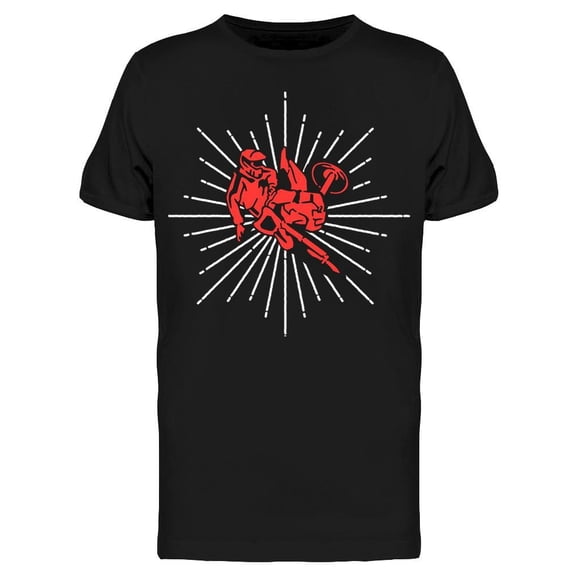 Cool Red Biker On Motocross Tee Men's -Image by Shutterstock