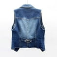 thumbnail image 5 of Ovticza Women's Denim Vest Jean Vest Casual Sleeveless Jacket With Pockets Button Down Cropped Denim Jacket Blue XL, 5 of 5