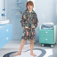 thumbnail image 5 of FORMRS Niños Bathrobe Unisex Hooded Robe Soft Plush Pajamas Sleepwear, Size 10-12T, Cute Dinosaur, 5 of 7