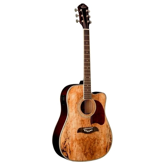 Oscar Schmidt Dreadnought Acoustic Electric Guitar - Spalted Maple - OG2CESM