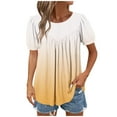 thumbnail image 2 of JMKQLZ Ladies' Spring And Summer Casual Solid Color Sleeve Round Neck Top Sleeve Round Neck Top/Shirt, 2 of 7