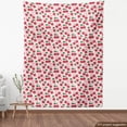 thumbnail image 4 of Ambesonne Fruit Fabric by the Yard Upholstery, Funny Kawaii Cherries Design, 2 Yards, Pale Pink Ruby Green, 4 of 5