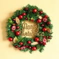 thumbnail image 3 of Christmas Candy Wreath for Door & Window – Holiday Pinecone & Rattan Hanging Decoration for Christmas Party, 3 of 10