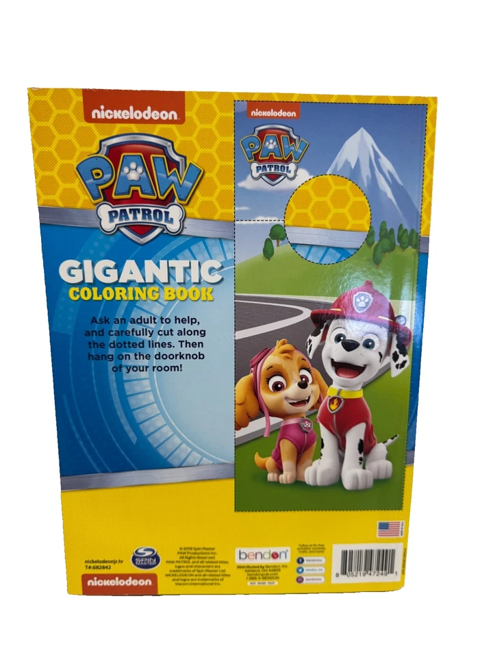 Paw Patrol - Gigantic Coloring & Activity Book Bundle - 192 Page Coloring Book & All About Me Poster (Paw Patrol Blue, A4 Size)