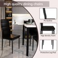 thumbnail image 4 of Lamerge 5 Piece Dining Table Set for 4, Faux Marble Kitchen Table with 4 PU Leather Chairs, Modern 4 Person Dining Room Sets for Small Space, Living Room, Apartment, White+Black, 4 of 8