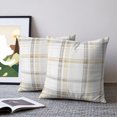 thumbnail image 2 of Pillow Covers 20x20 Set of 2, Yellow Brown Check Throw Pillow Covers Decorative Couch Cushion Cover, Farmhouse Line Buffalo Plaid Microfiber Soft Square Pillowcases for Bedroom Living Room Sofa, 2 of 9