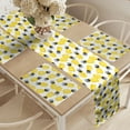 thumbnail image 2 of Ambesonne Pineapple Table Runner & Placemats, Abstract Summer Motif, Placemat 4 pcs + Runner 16"x72", Black Grey and Yellow, 2 of 2