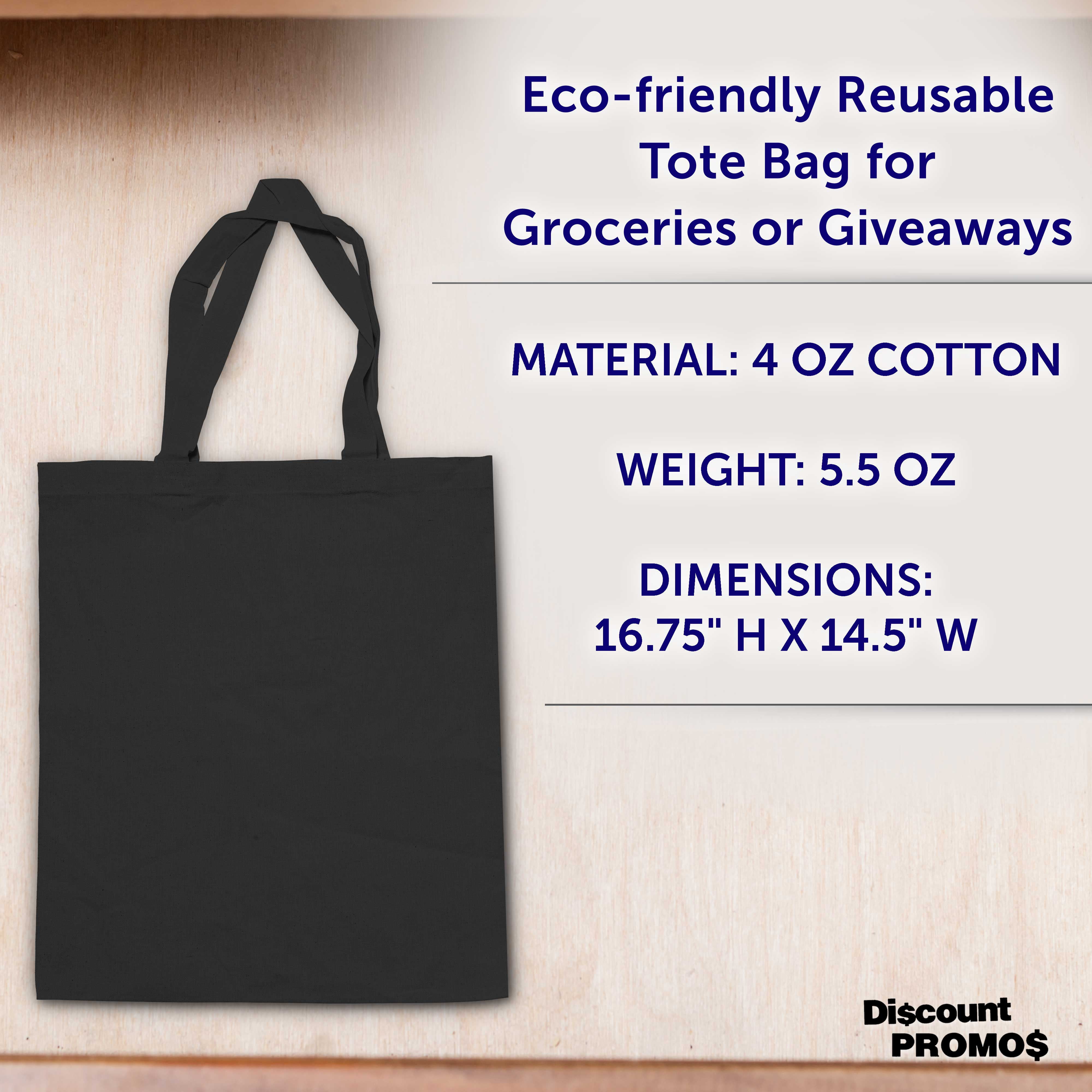 Pack of 10-100% Cotton Canvas Plain Tote Reusable Shopping Bags