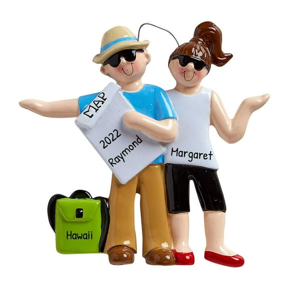Personalized Couple Travel Ornament Airplane Ornaments 2024 - Our First Christmas Together Gifts
