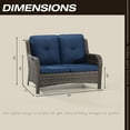 thumbnail image 4 of MeetLeisure 3 Pieces Outdoor Furniture Patio Furniture Set with One 2-Seat Sofa, Two Ottomans, Navy, 4 of 8