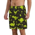 thumbnail image 2 of Disketp Men'S Swim Trunks Hawaiian Breathable Surf Beach Swimsuits Mesh Lining Beach Shorts With Pockets-Cute Cartoon Dinosaurs Green Silhouette Pattern, 2 of 9
