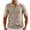 Khaki, variant on Men's Knitted Short Sleeve Casual Button Collar Polo Shirt Summer Breathable Elastic Hollow Beach Shirt