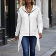 thumbnail image 6 of TARIENDY Women's Long Zip Up Hoodie High Low Hem Hooded Jackets Long Sleeve Casual Sweatshirt Coats Fashion Fall Sweatshirts Jacket White M, 6 of 8