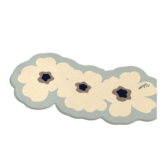 Injueey Alfombra de baño redonda suave y gruesa, alfombrillas de ducha cómodas y antideslizantes para el fondo interior de la ducha Juegos de accesorios de baño azul 45X100cm