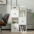 thumbnail image 2 of Costway 6-Cube Bookcase Storage Organizer with 3 Open Cubes 3 Drawers for Home Office White, 2 of 10