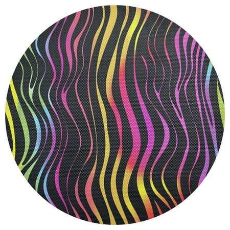 

Ryvnso Zebra Rainbow Abstract Print Round Plate Mats Dining Table Placemat 1 Piece for Holiday Decoration