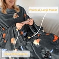thumbnail image 4 of Catalonia Wearable TV Blanket with Sleeves Arms & Feet pockets for Adult Micro Plush Fleece Large Wrap Throw Robe, 4 of 7