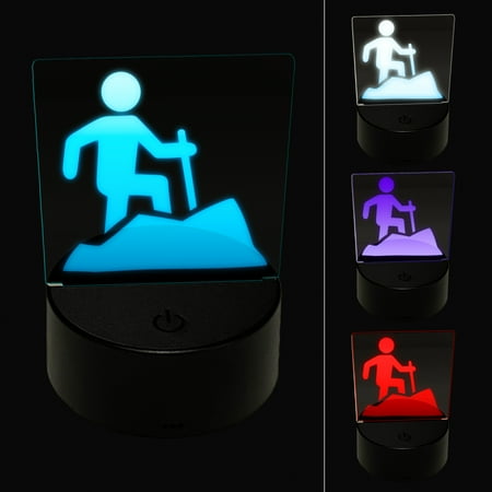 

Hiker Hiking up Mountain Icon LED Night Light Sign 3D Illusion Desk Nightstand Lamp