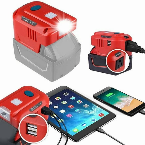 For Milwaukee Power Inverter 150W Portable Supply Inverter DC 20V to AC 110~120V