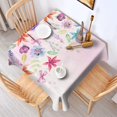 thumbnail image 4 of 60x60in(152x152cm) Square Tablecloth, Waterproof Polyester Table Cover, Wrinkle Resistant & Washable Fabric for Dining, Kitchen, Picnic, Floral Flowers Print, 4 of 6