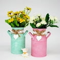 thumbnail image 3 of Ludlz Vintage Metal Galvanized Flower Vase - Farmhouse French Bucket - Table Centerpiece Rustic Home Decor for Fresh and Dried Floral Arrangements for Home and Weddings, 3 of 7