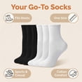 thumbnail image 4 of 6 Pack Womens Crew Socks,Lightweight  Casual Ankle Socks Size 5-10, 4 of 7