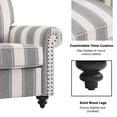thumbnail image 3 of DREAMSIDEA Square Accent Chair Upholstered Striped Armchair for Living Room with Wood Legs & Wide Seat, Light Gray White, 3 of 5