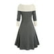 thumbnail image 3 of Vestido largo de punto de manga larga para mujer, Vestido de punto con botones, cuello desbocado, línea A, otoño e invierno, nuevo, 3 of 4