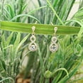 thumbnail image 2 of Dazzlingrock Collection 3mm Round Aquamarine & White Diamond Infinity Swirl Screwback Dangling Drop Earrings for Women (0.18 ctw, Color I-J, Clarity I2-I3) in 10K Yellow Gold, 2 of 4