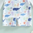 thumbnail image 4 of NIEWTR Infant Baby Boys Swimsuit One Piece Long Sleeve Rash Guard Zipper Bathing Suit Swimwear with Sun Cap Beachwear(A01-White,6-12 Months), 4 of 7