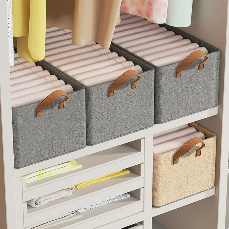 Ularma Baby Blanket Storage Storage for Closets Cotton And Linen Steel Frame Storage Box Large Clothes Pants Storage Box Wardrobe Drawer Style Fabric Storage Box Foldable Storage Box Walmart