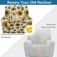 thumbnail image 5 of Renewold Paw Sunflower Leaf Recliner Chair Cover Dog Cat Puppy Footprint Reclining Cover Stay in Place Lazy Boy Recliner Chair Slipcover 4 Pieces Living Room Home Decor Heavy Duty, 5 of 8