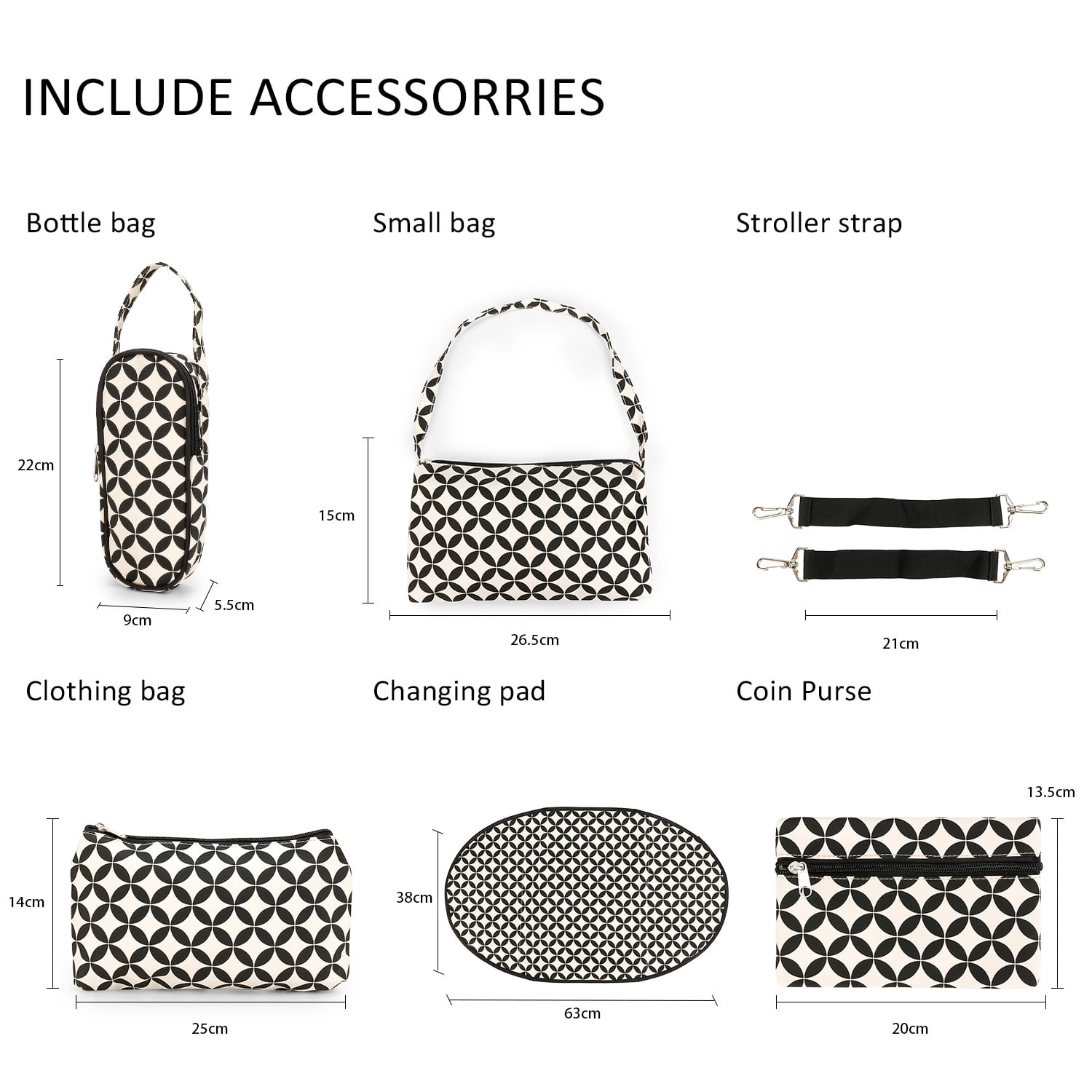 SPEKSEE Versatile Large Capacity Mommy Bag Diaper Tote with Multiple Accessories for Outdoor Use