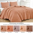 thumbnail image 5 of Chezmoi Collection Luca 3-Piece Oversized Bedspread Set, Queen Size, Salmon, Summer Quilt Lightweight Microfiber Bedspread 100 x 106, Floral Medallion Pattern Coverlet for All Season, 5 of 9