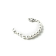 COOLCRYSTALS Silver Medium 6mm White Pearl Extender