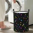 thumbnail image 4 of Laundry Basket, sparks abstract shiny sky black Laundry Hamper Waterproof Laundry Bag Clothes Hamper Laundry Bin with Handles for Bedroom, Living Room, Kids Room, 4 of 6