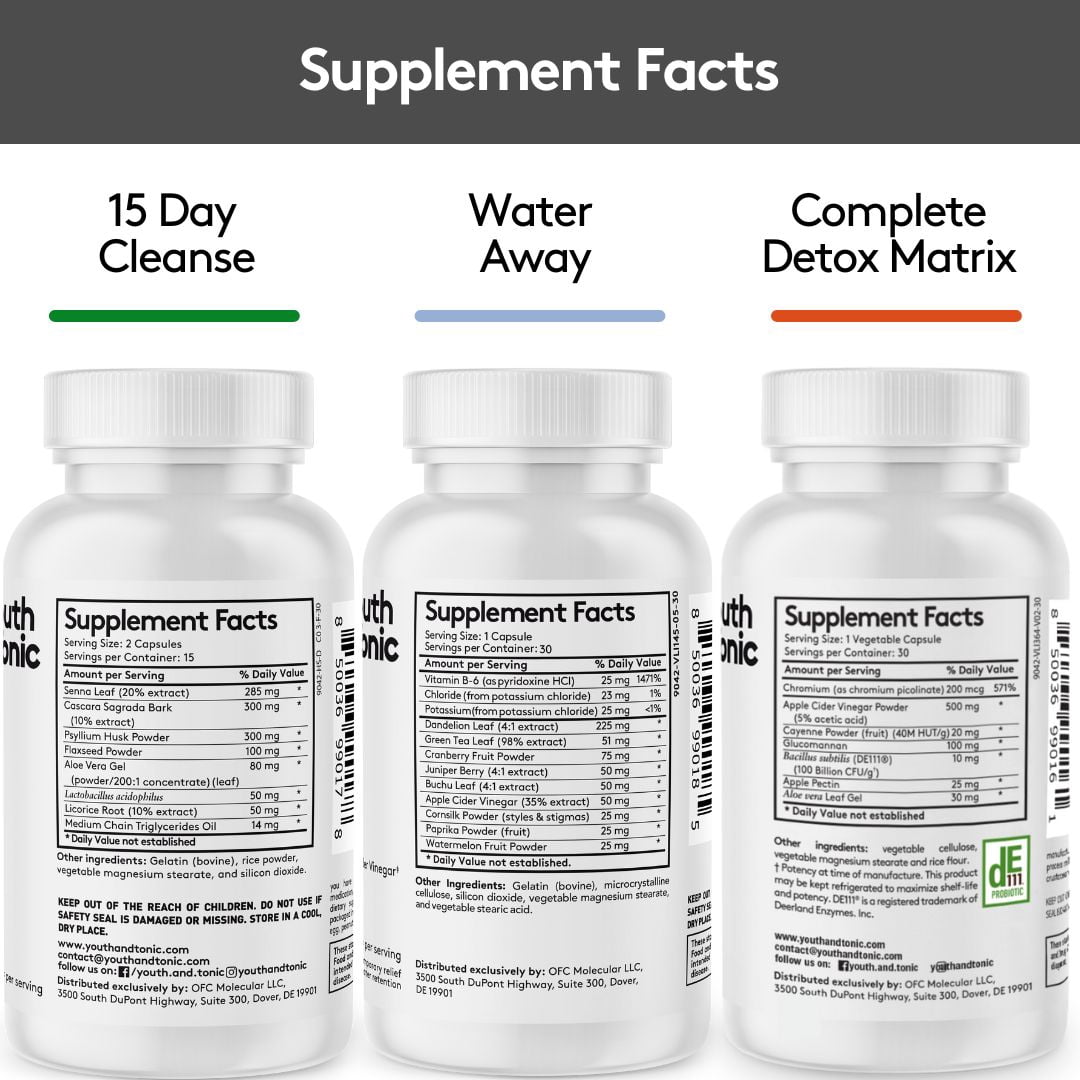 Youth & Tonic Adult Probiotic Supplement for Colon Detox & Support, 90 Capsules