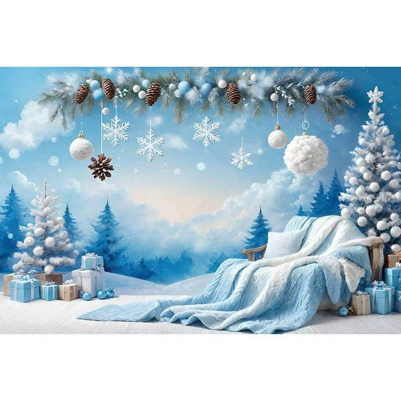 Christmas Tree Background Winter Backdrop Xmas Ball Gift02 Childr Outdoor Photo Studio Back Drop for Photography