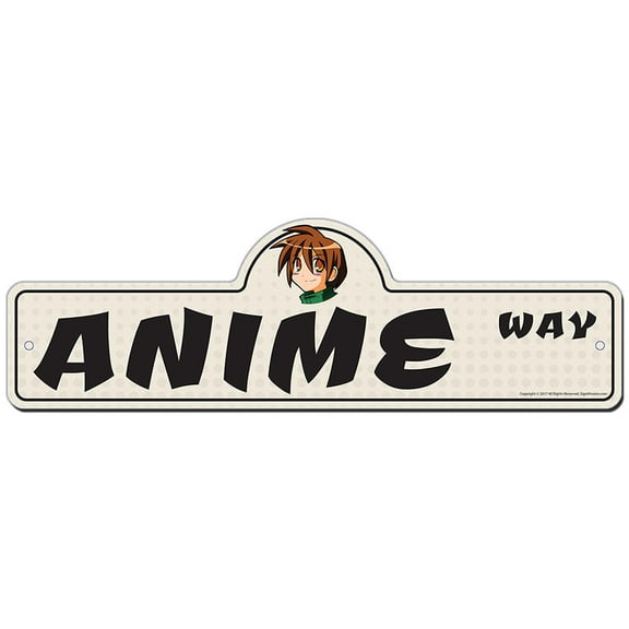 Anime Street Sign | Indoor/Outdoor | Funny Home Décor for Garages, Living Rooms, Bedroom, Offices | SignMission personalized gift