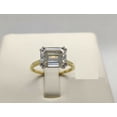 thumbnail image 4 of HeartsAndYou 2ct Emerald Cut Moissanite Engagement Ring for Women East West Solitaire 18k Yellow Gold over Silver, 4 of 9
