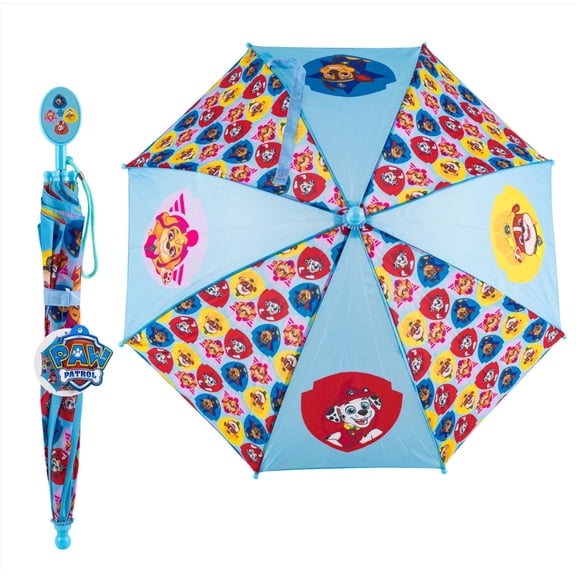 Paw Patrol Kids Stick Umbrella 21" with Clamshell Handle – Fun Rain Gear for Boys & Girls