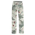 thumbnail image 6 of Lumtrix Christmas Pajama Pants For Women Cute Funny Holly And Berries Print Long Pj Bottoms Soft Comfy Elastic Waist Palazzo Pants Fall Pajamas Army Green 2XL, 6 of 6