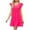Hot Pink, variant on QUYUON Womens Summer Mini Dresses Casual Ruffle Short Sleeve V-Neck Short Dress Solid Color Comfy Loose A-Line Club Party Dress Sleepwear Dress Loungewear Nightshirts Nightgowns Style D-6727 Black M