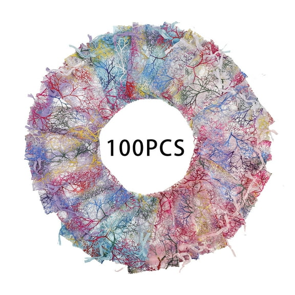 BUBABOX 100Pcs 7x9cm/3.5*2.7in Mixed Color Organza Gift Bags,Wedding Favor Party Pouches with Drawstring(Multicolor)"(Multicolor)