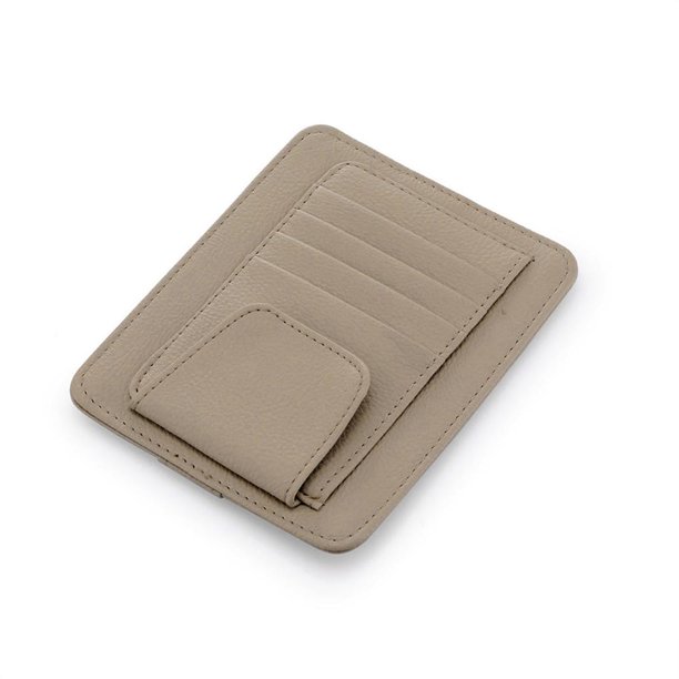 Riwesomey Universal Car Auto Visor Organizer Holder PU Estuche de cuero para tarjetas Gafas Facturas Fácil de instalar Automoción decorativa y accesorios No.1 Riwesomey VI009088-01