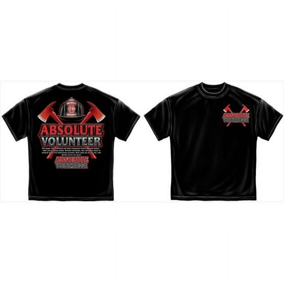 Erazor Bits AL206M Absolute Volunteer Firefighter Mens T-Shirt - Black, Medium