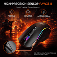 thumbnail image 6 of AOC Wireless Gaming Mouse with Fire Button,12000 DPI Tri-Mode 2.4G/Dual Bluetooth 5.4/USB-C Wired PC Mice,RGB Ergonomic Programmable Rechargeable Gamer Mouse for Windows Mac Laptop, 70Hr-Black, 6 of 8