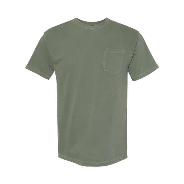 Comfort Colors T-Shirt à Poche pour Adulte, Épais, Teint en Pièce, 2TG, Mousse